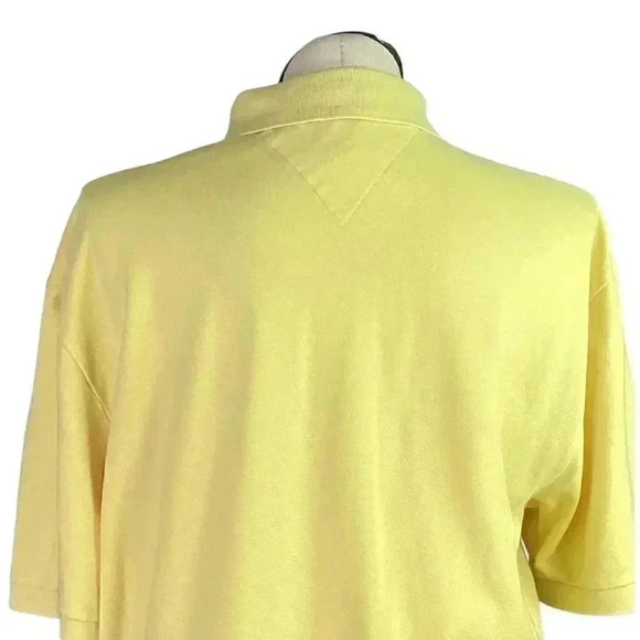 Tommy Hilfiger Mens XL Polo Mesh Shirt Short Sleeve Bottom-Up Cotton Yellow - Picture 7 of 8